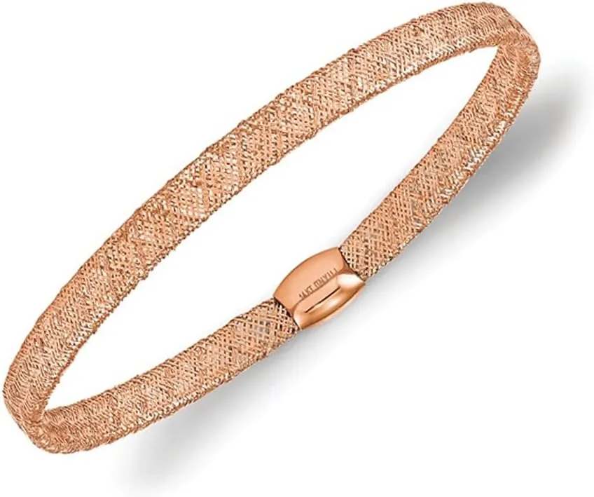 14K Rose Pink Gold Stretch Bangle Bracelet