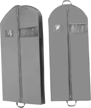 2 Pcs Suit Garment Bag Travel Dress Storage Bag Transparent Window for Clothing