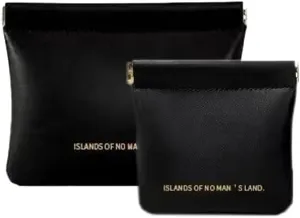 2pcs Cosmetic Storage Pouch - Small Leather Jewelry & Makeup Bag - Portable Mini Wallet & Sanitary Napkin Bag - Self-closing - Black