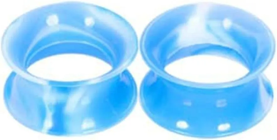 2Pcs Ear Tunnels And Plugs, Silicone Gage Starter Kits Multicolor Hoop Piercing Tunnels