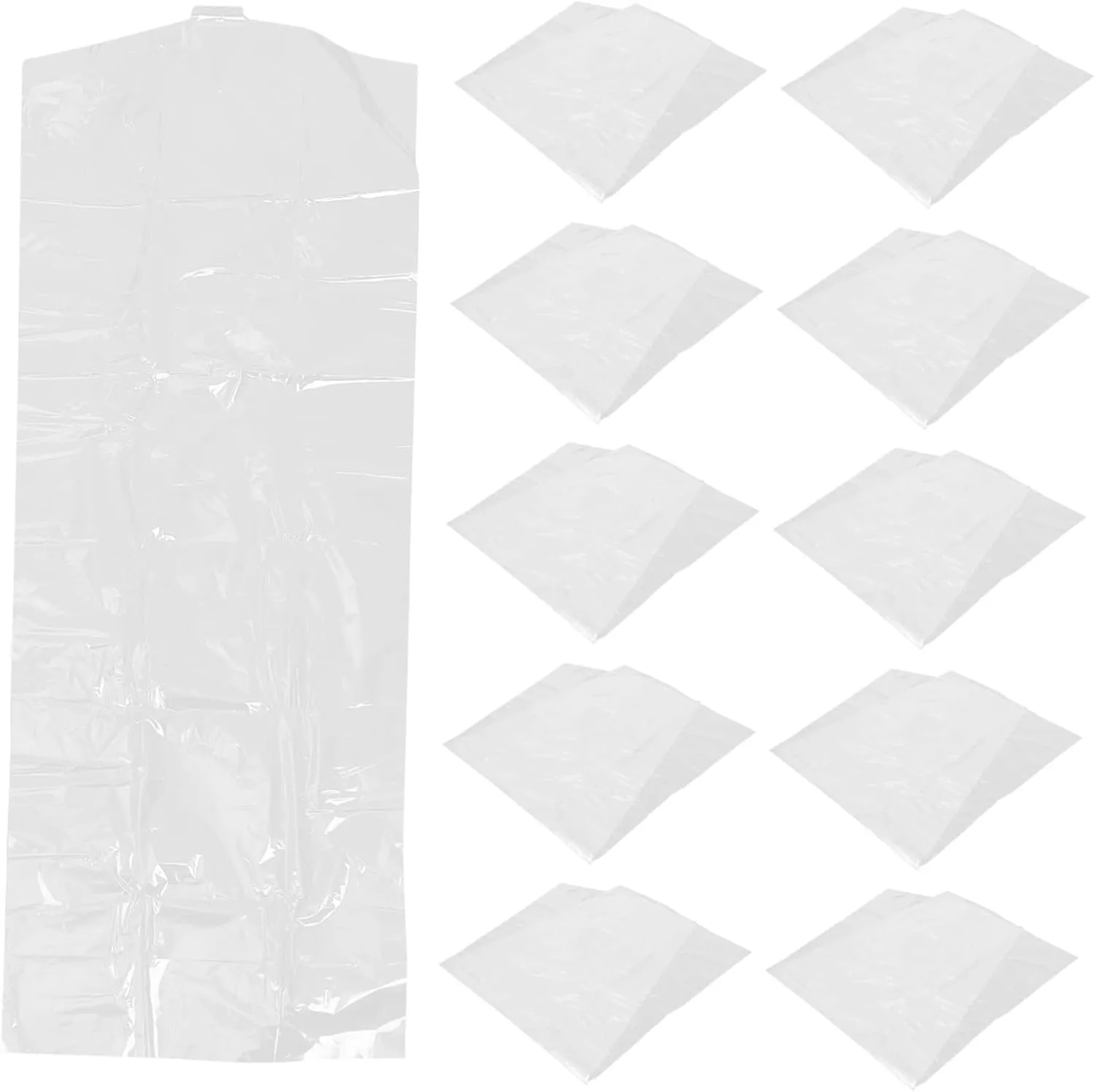 30Pcs Transparent Clothes Dust Bags for Storage Clear Garment Covers for Dresses Coats and Suits for Closet Organization and Dry Cleaning