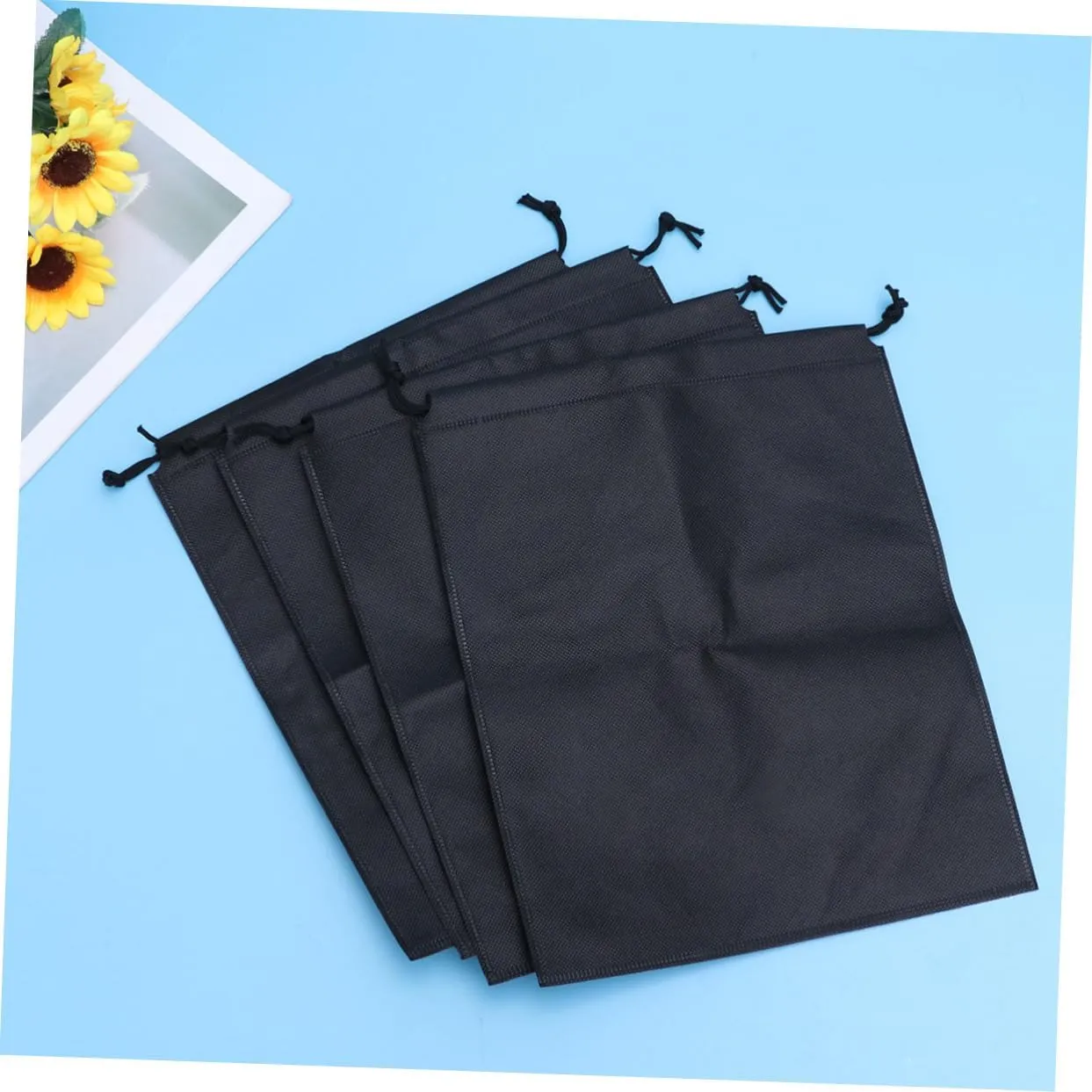 3sets Multi-purpose Drawstring Storage Bags Small Vacuum Storage Pouches Garment Bags for Travel Nonwoven Shoe Clothes for Travel Mesh Organizer 4pcs*3