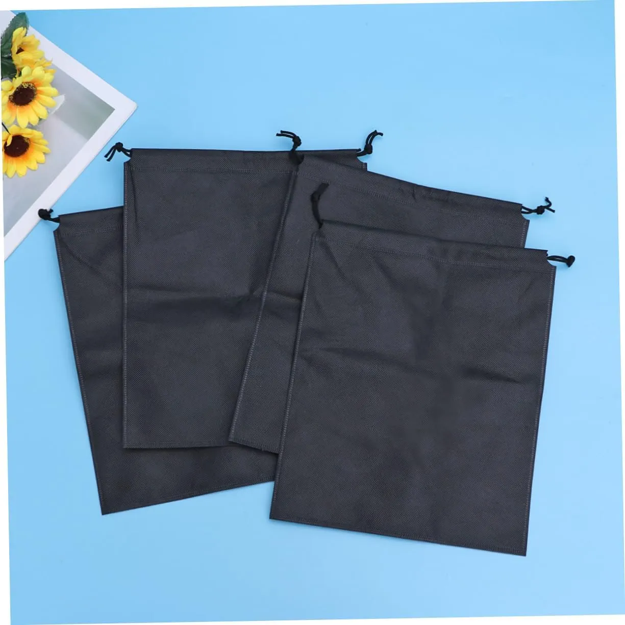 3sets Multi-purpose Drawstring Storage Bags Small Vacuum Storage Pouches Garment Bags for Travel Nonwoven Shoe Clothes for Travel Mesh Organizer 4pcs*3