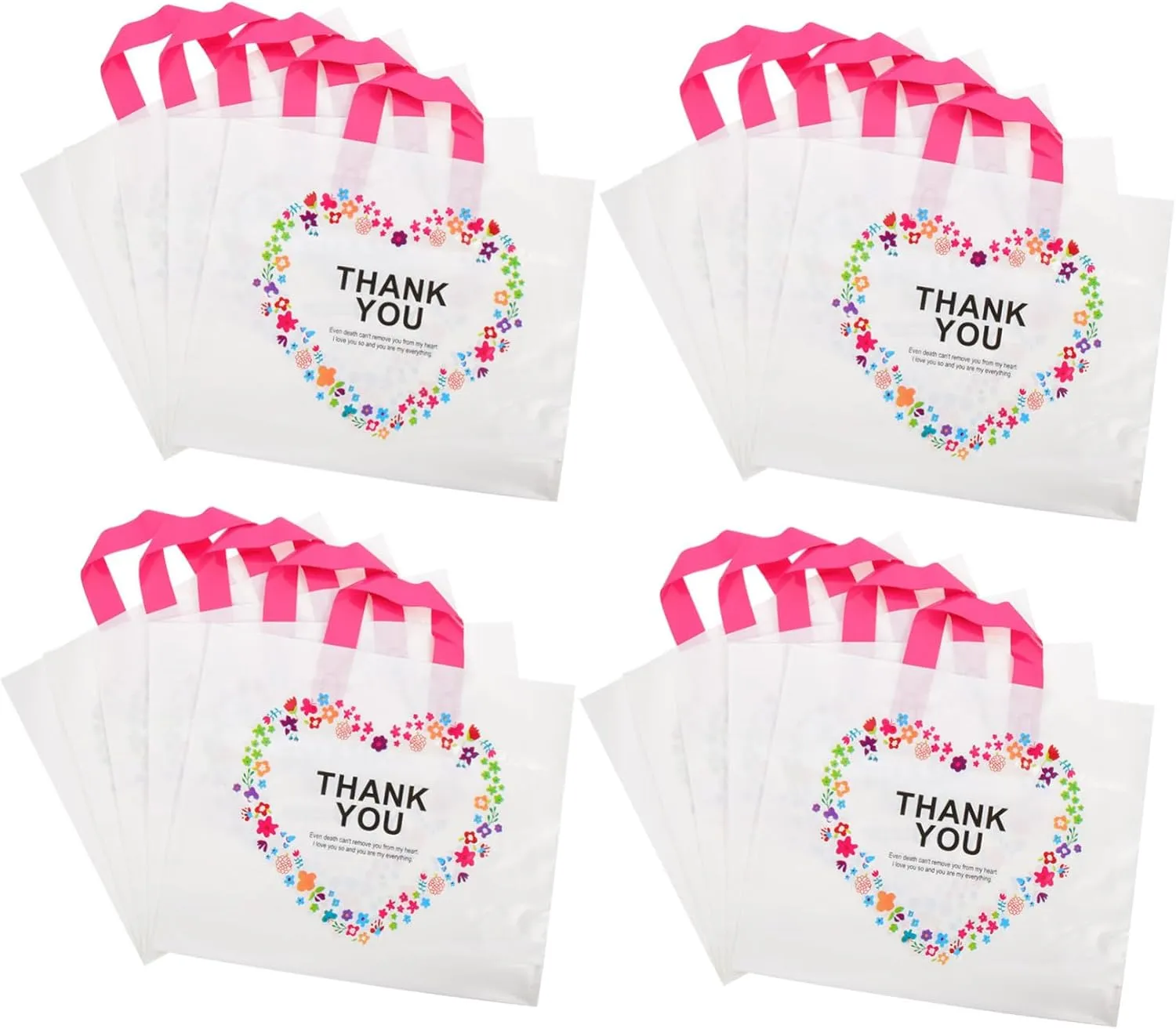50pcs Garment Packing Pouches Bulk Tote Bags Handles Shopping Bags for Food Transport Multi-use Storage Holders