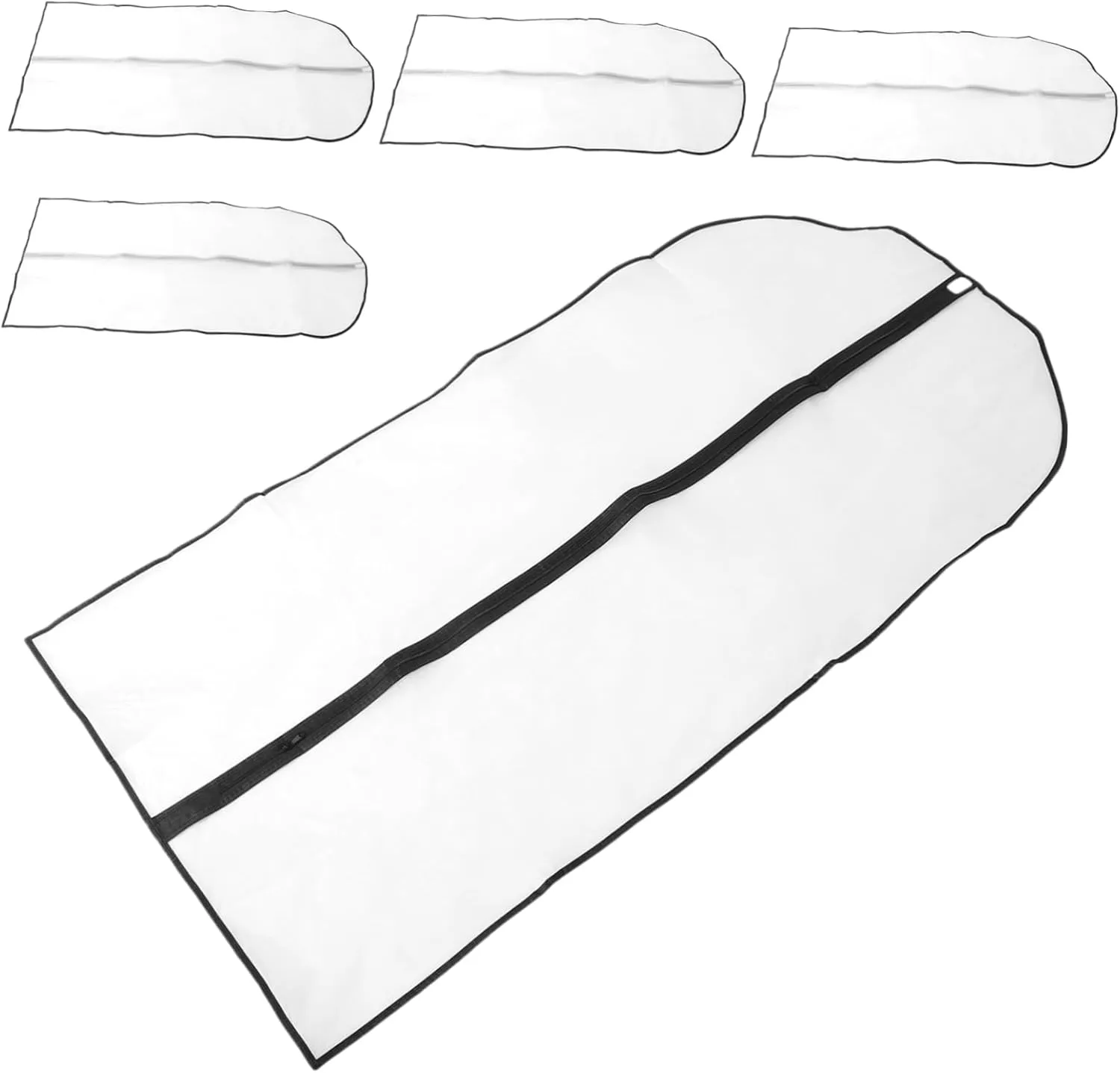 5pcs Garment Bags for Hanging Clothes Dustproof Suit Bags with Capacity Design Portable for Coats and Suits Closet Organization