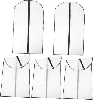 5pcs Garment Protection Bags for Clothes Storage Reusable Dust Bags for Hanging Coats Suits and Dresses Lightweight for Travel and Home Use Peva Material
