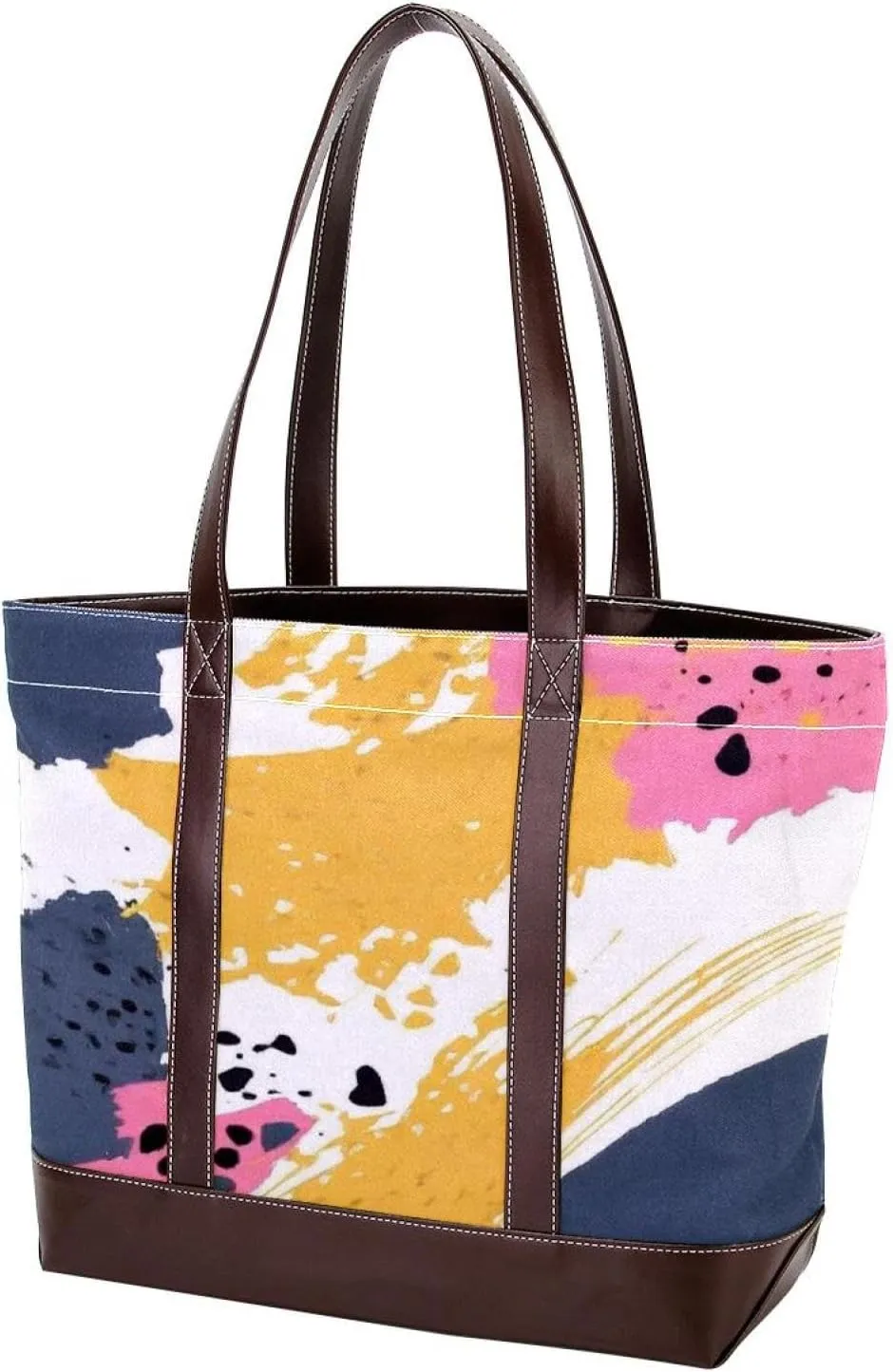 Abstract Art-193 Tote Bags Durable Leather Canvas Purses and Handbags for Women Top Handle Shoulder Satchel Hobo Bags