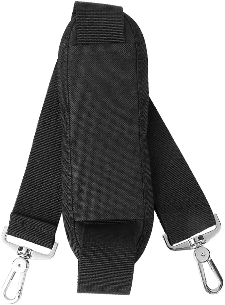 Adjustable Padded Shoulder Strap for Bags and Briefcases Non Slip Design Extends Up Swivel Hook for Comfortable Carrying Black