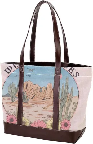 Aesthetic Landscape-691 Tote Bags Durable Leather Canvas Purses and Handbags for Women Top Handle Shoulder Satchel Hobo Bags