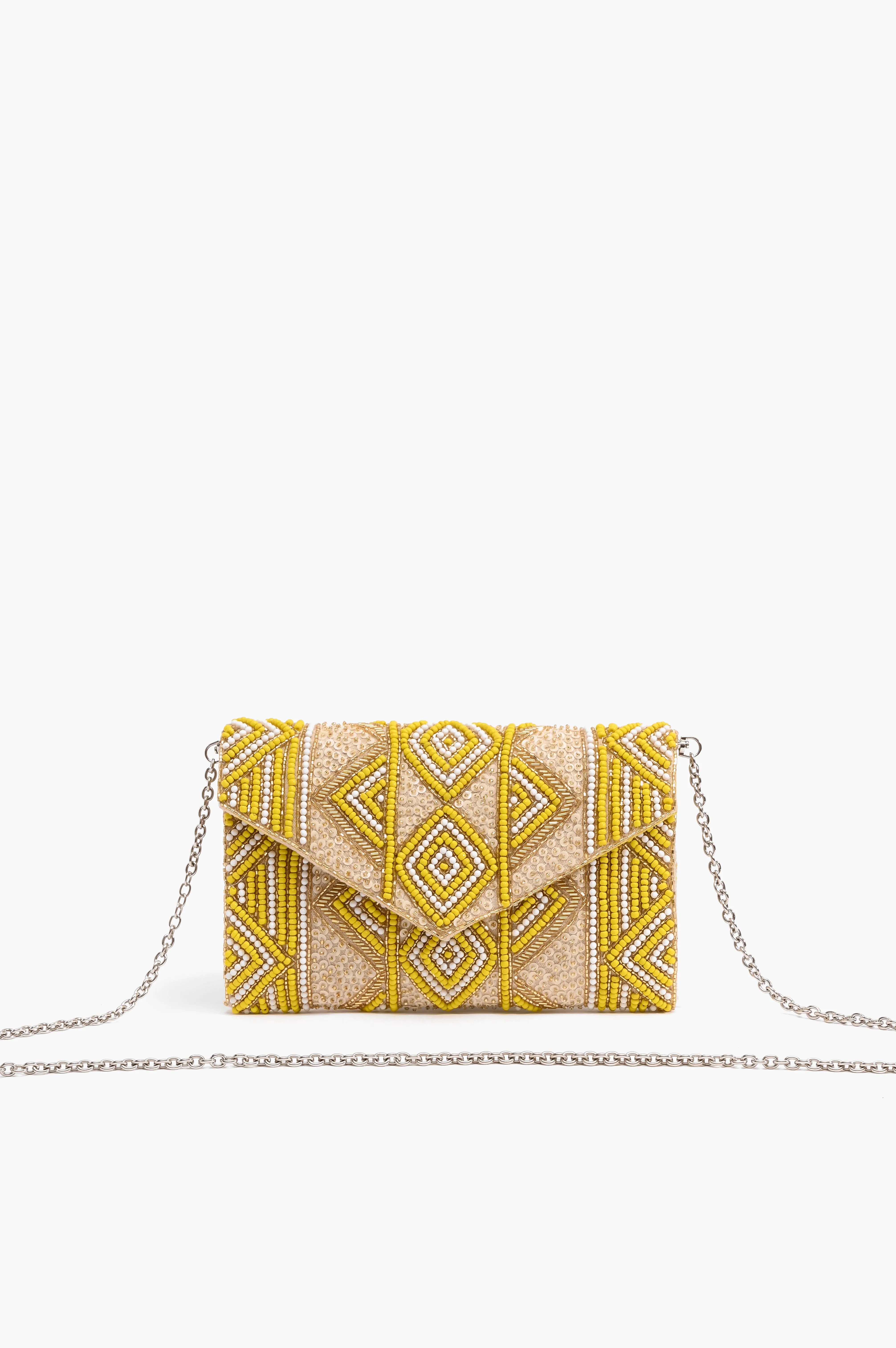 Amber Fully Beaded Clutch