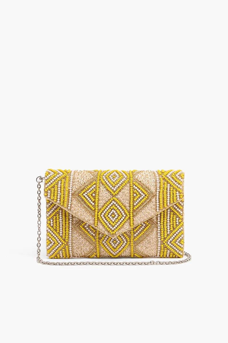 Amber Fully Beaded Clutch