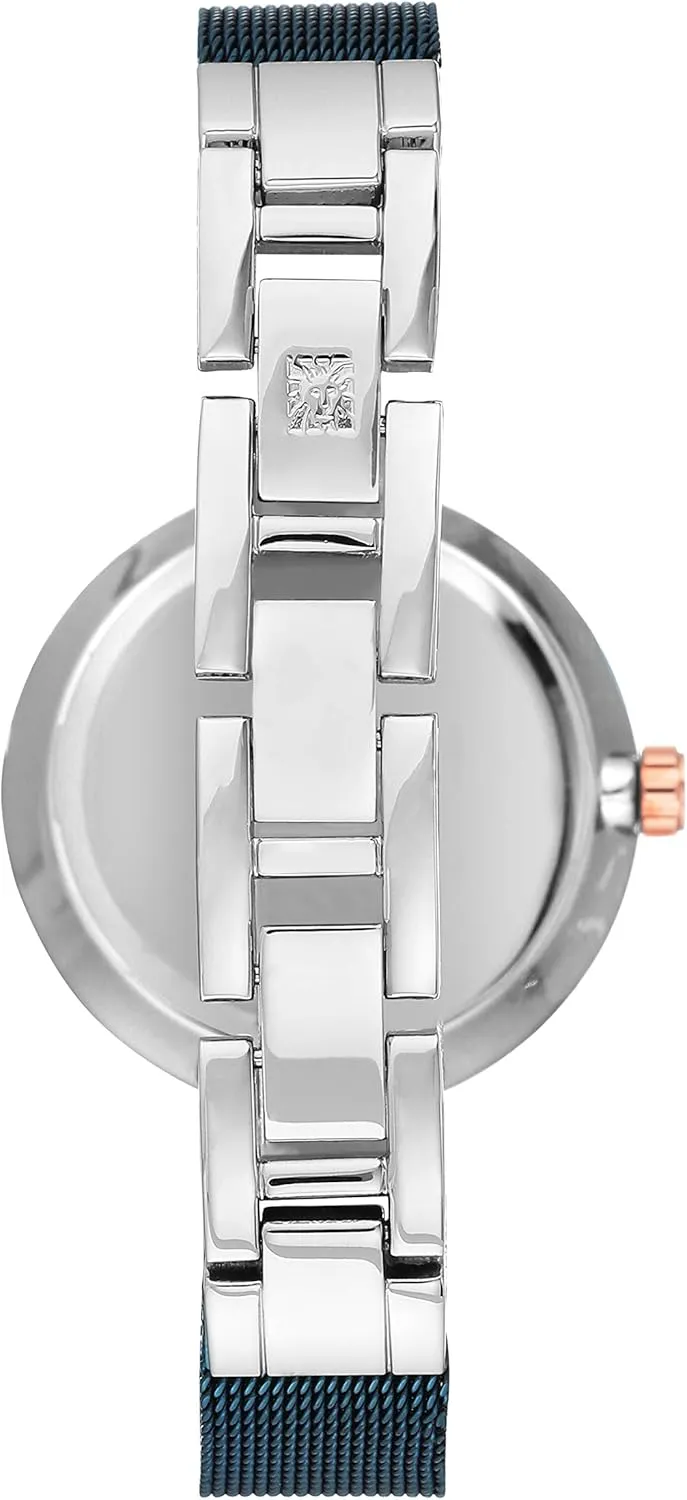 Anne Klein Women's Premium Crystal Accented Mesh Bracelet Watch