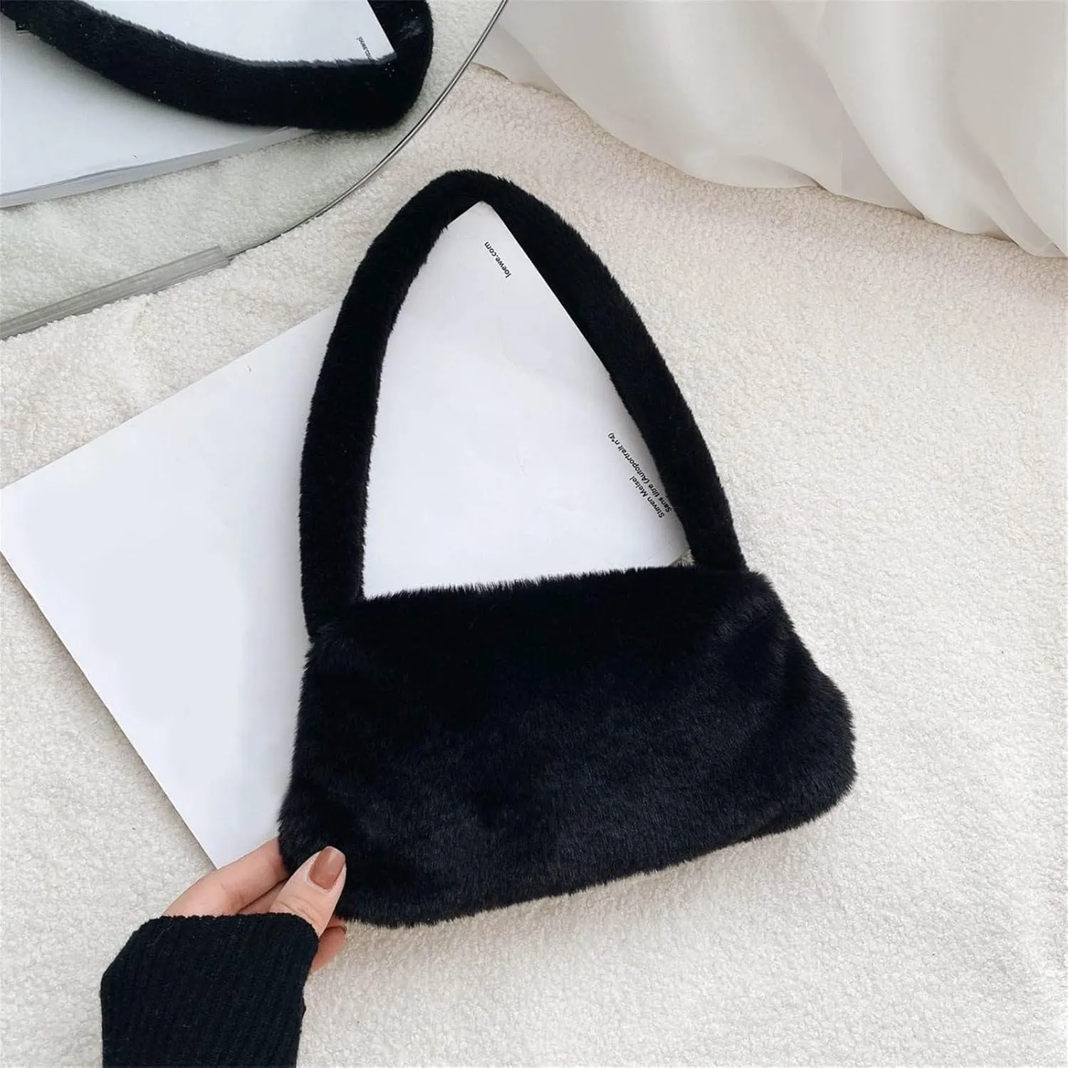 Anti Theft Crossbody Bags for Women Retro Studded Crossbody Bags Small Shoulder Purses Trendy Clutch Saddle Bag(Black)