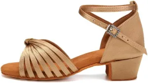 AOQUNFS Girls Latin Dance Shoes Low Heels Tango Salsa Ballroom Practice Performance Dancing Shoes,7B-TL
