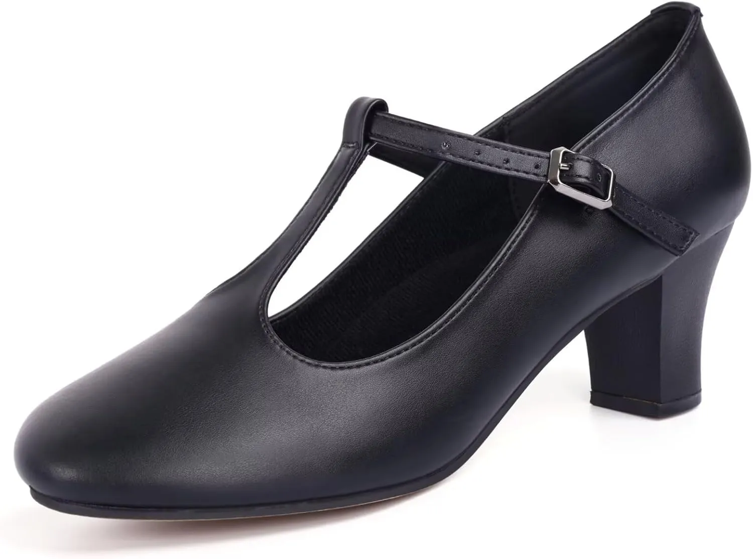 ARCLIBER Character Shoes for Women PU Leather T Strap 2.3" Dance Heels for Ballroom Salsa Tango
