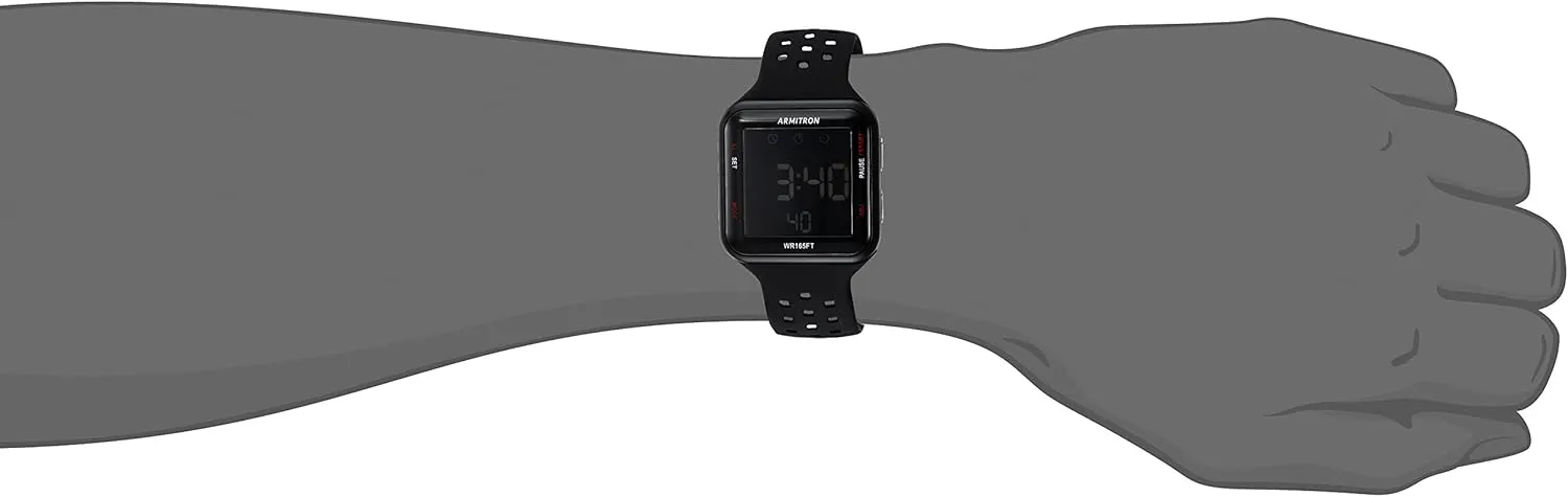 Armitron Sport Unisex Digital Chronograph Silicone Strap Watch, 40/8417