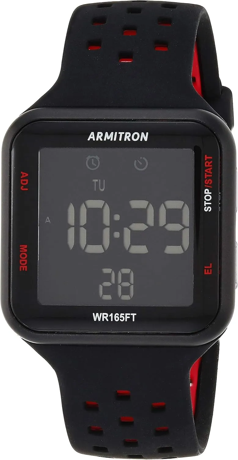 Armitron Sport Unisex Digital Chronograph Silicone Strap Watch, 40/8417