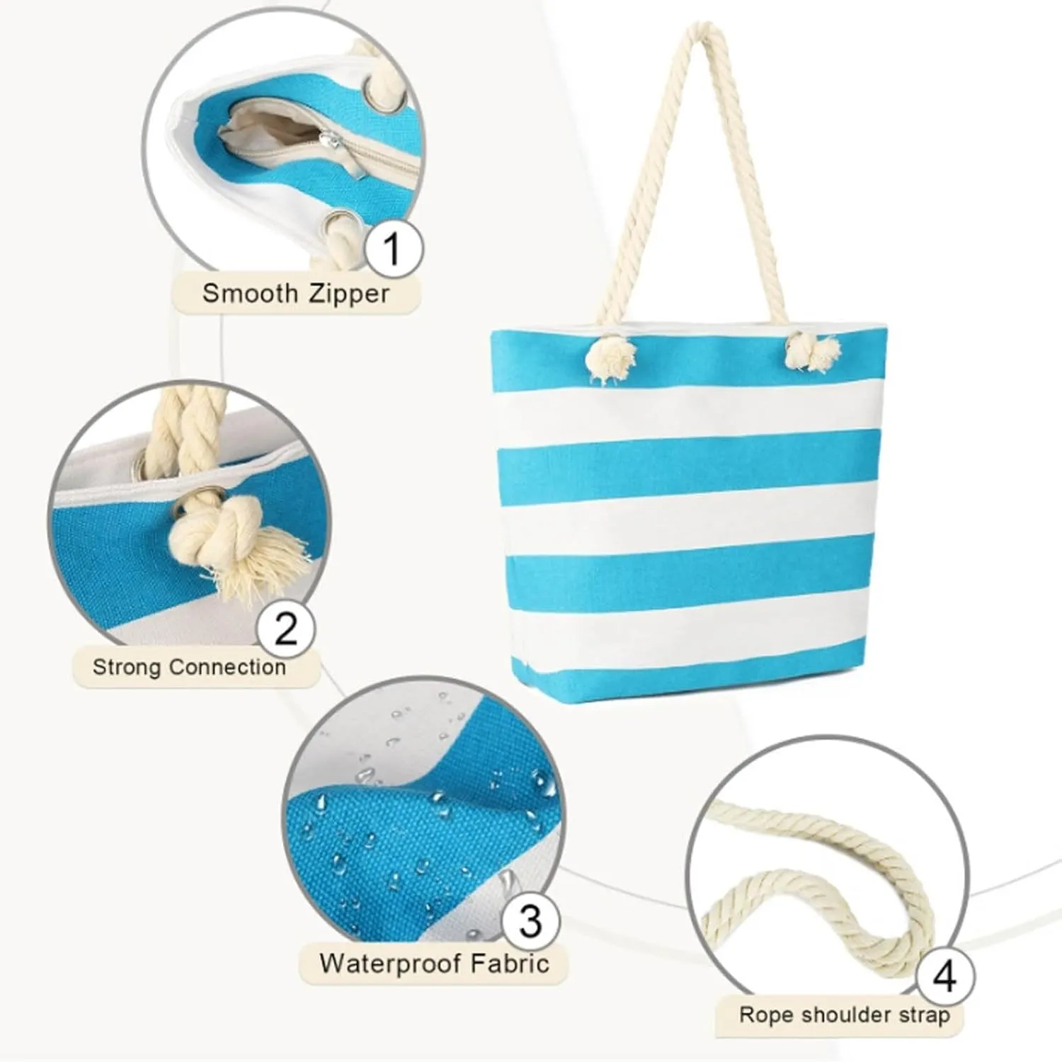 Beach Bag Women Family Beach Bags Bag Zipper Rolling Sewing compatible with Machine Tote with Wheels Bags