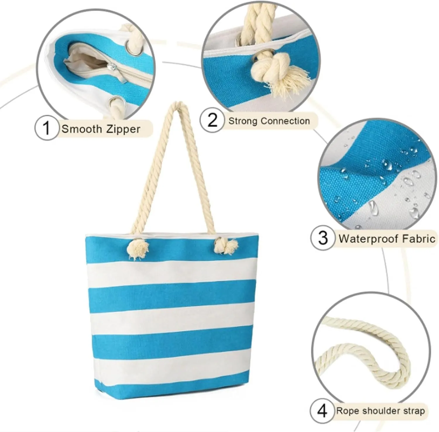 Beach Bag Women Family Beach Bags Bag Zipper Rolling Sewing compatible with Machine Tote with Wheels Bags