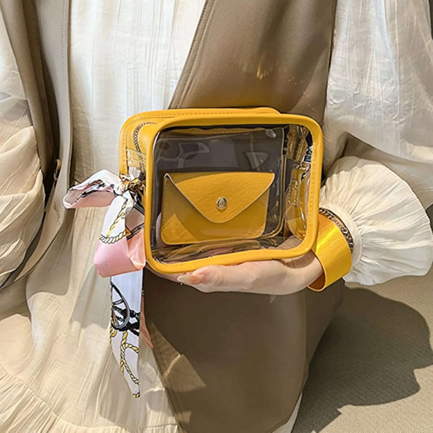Beach Purses for Women Vacation Crossbody Purses and Handbags Lightweight Pocketbook Retro Clutch Underarm Purse(Yellow)