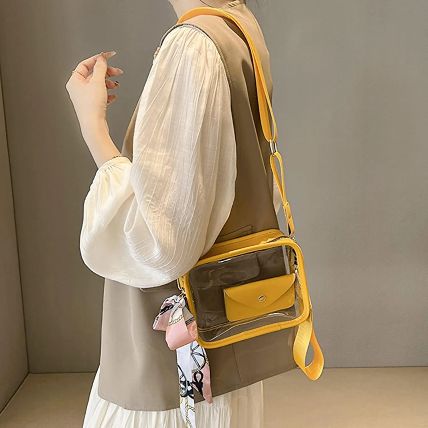 Beach Purses for Women Vacation Crossbody Purses and Handbags Lightweight Pocketbook Retro Clutch Underarm Purse(Yellow)