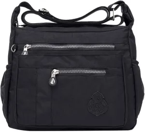 Beach Purses for Women Vacation Lightweight Quilted Fabric Handbags for Women Beach Bag Water Proof Sandproof(Black)