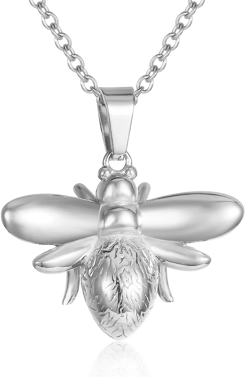 Bee Ashes Necklace For Women Stainless Steel Cremation Urn Jewelry For Ashes Of Loved Ones Keepsake Memorial With Filling Kits