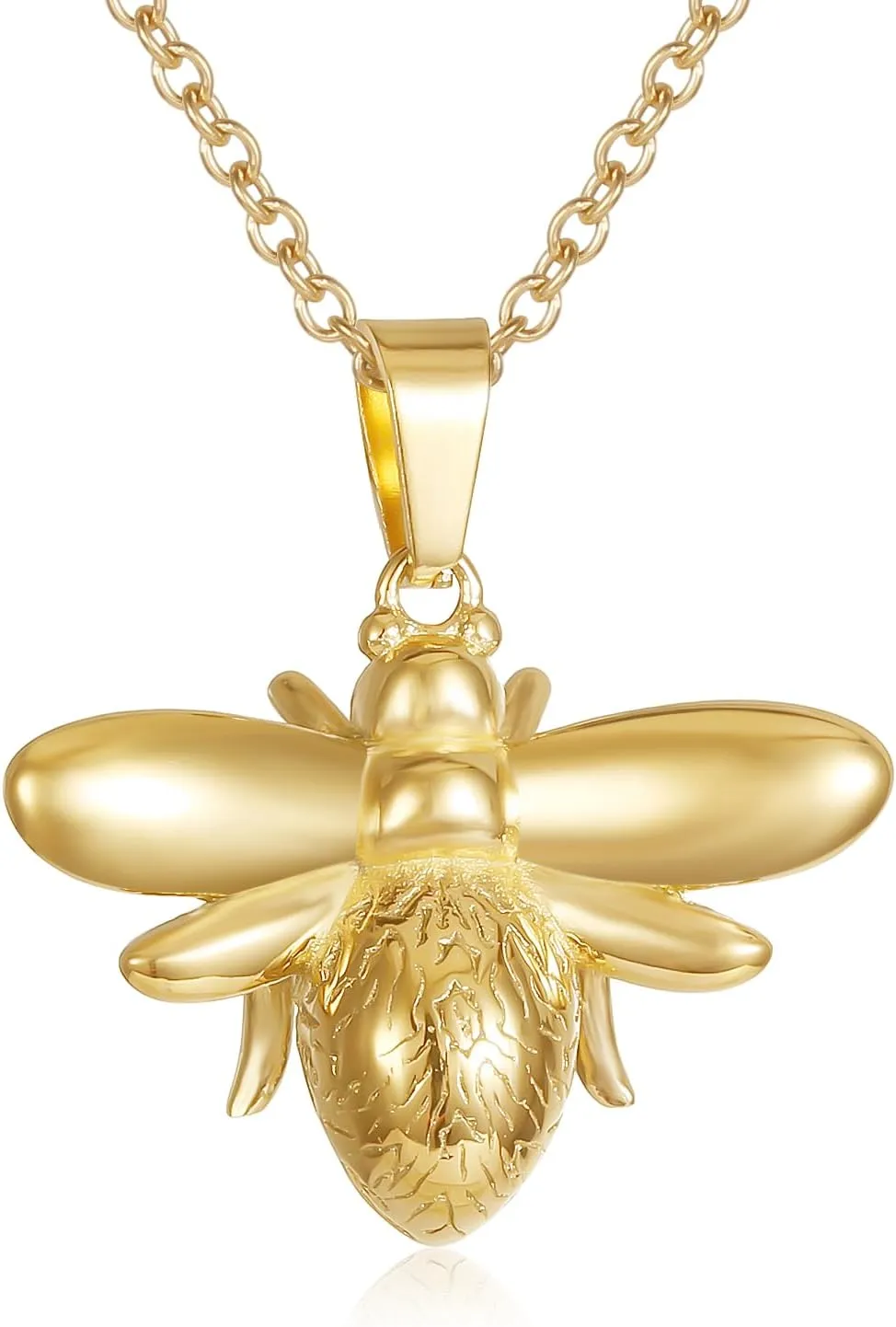 Bee Ashes Necklace For Women Stainless Steel Cremation Urn Jewelry For Ashes Of Loved Ones Keepsake Memorial With Filling Kits