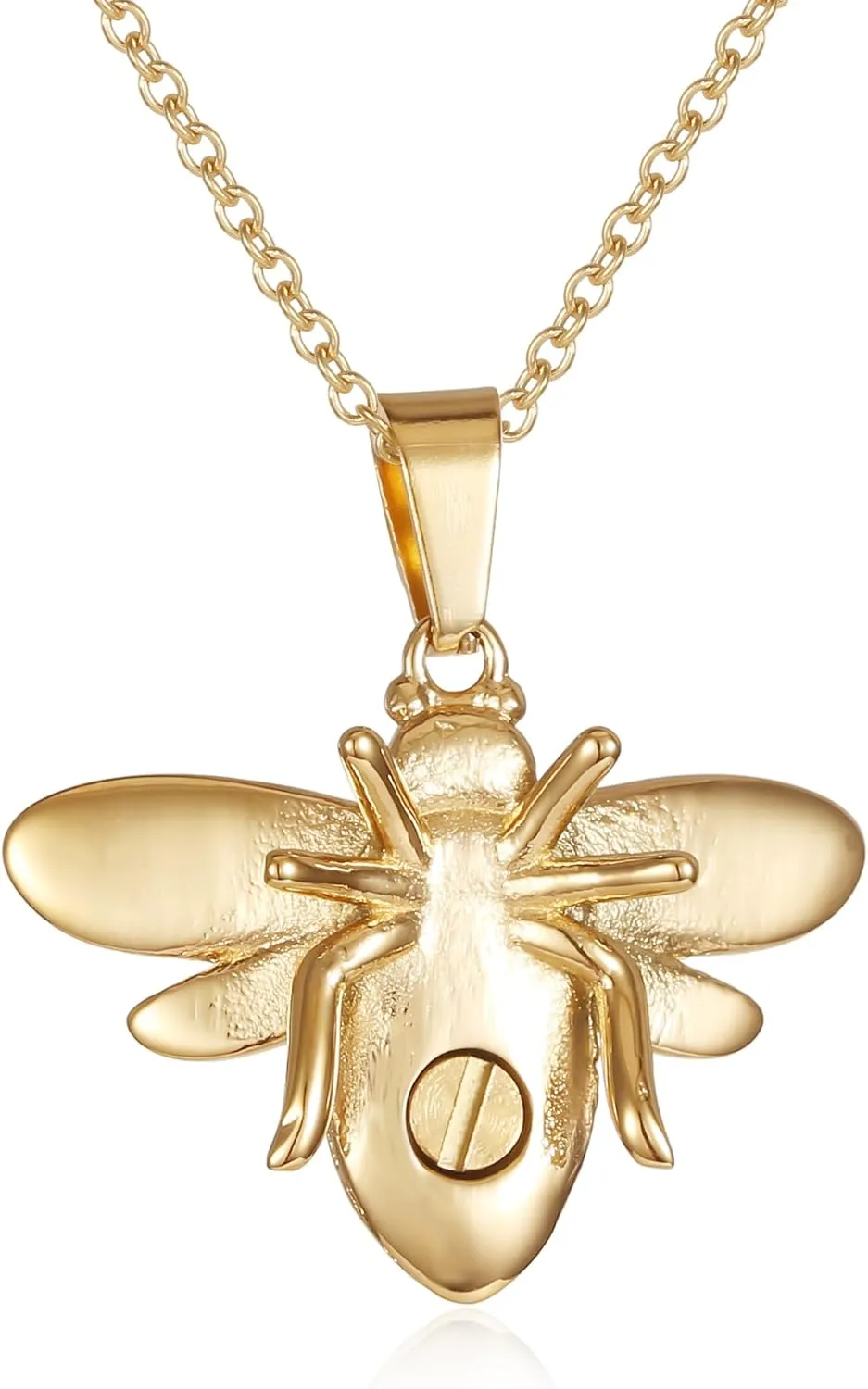 Bee Ashes Necklace For Women Stainless Steel Cremation Urn Jewelry For Ashes Of Loved Ones Keepsake Memorial With Filling Kits