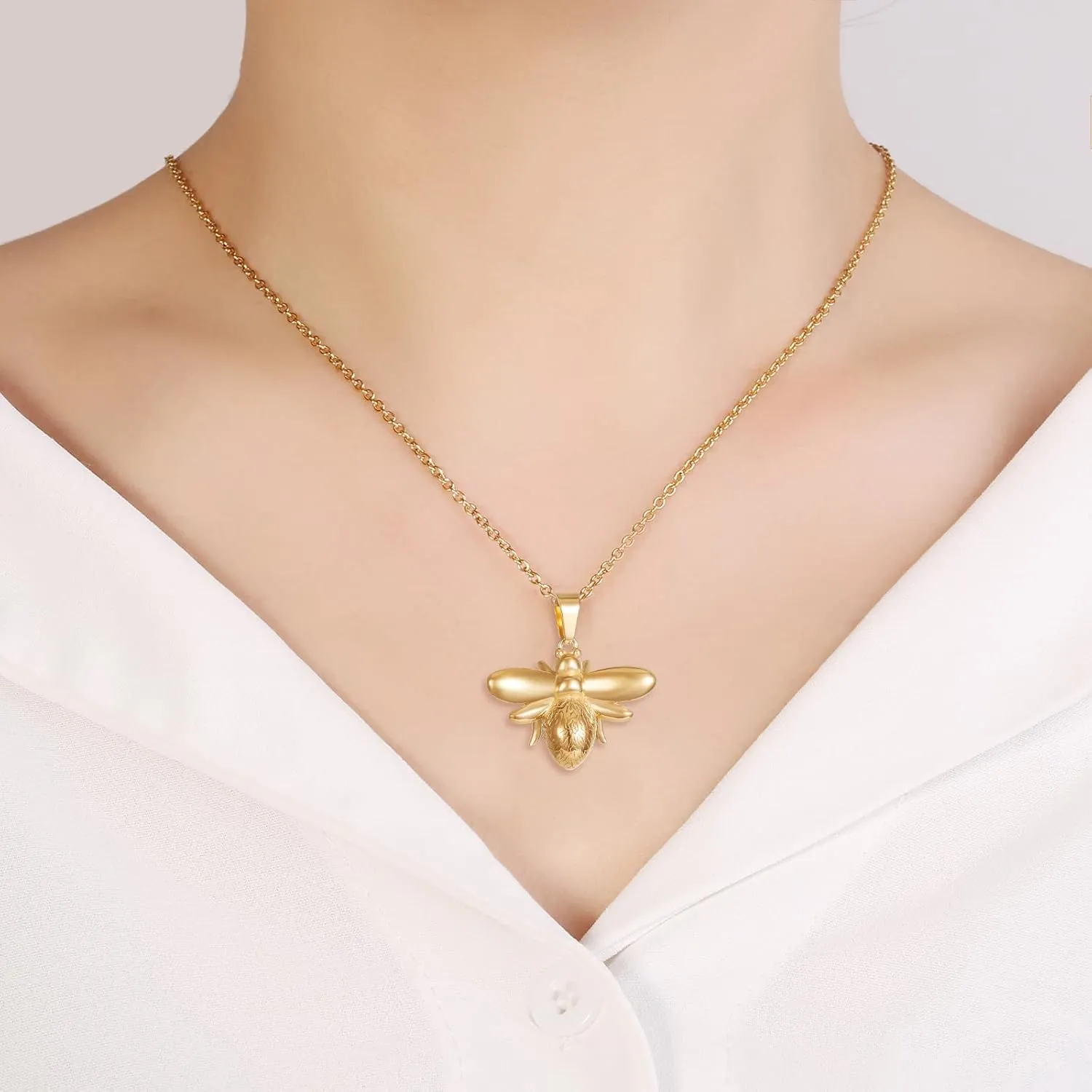 Bee Ashes Necklace For Women Stainless Steel Cremation Urn Jewelry For Ashes Of Loved Ones Keepsake Memorial With Filling Kits