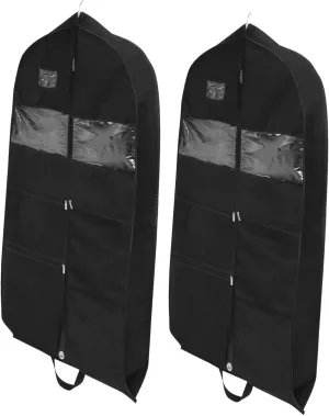 BESPORTBLE 2 Pack Suit Bags Zipper Garment Bags for Travel Storage Window Durable Fabric Multi-purpose Easy to Open