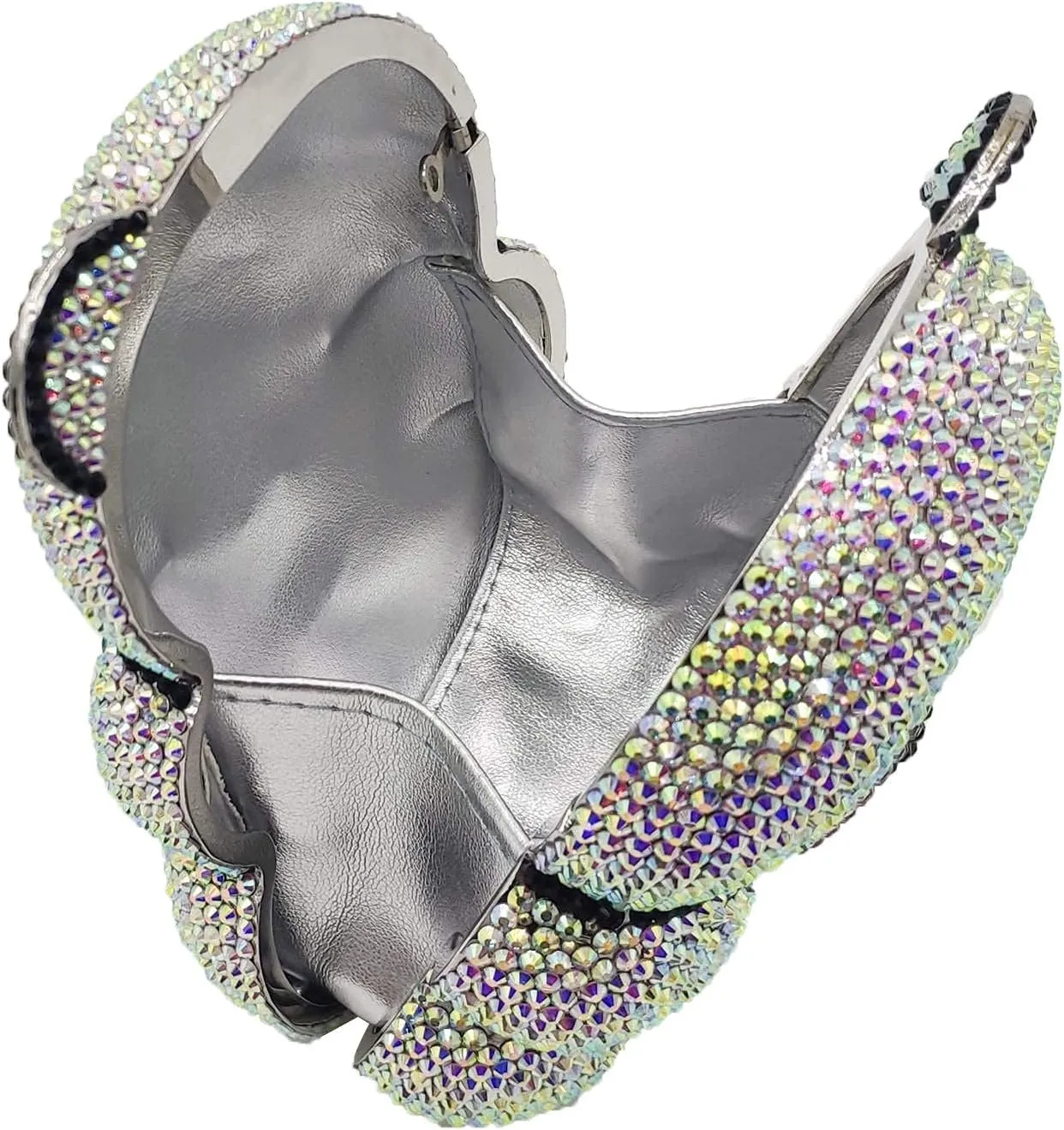 Boutique De FGG Bear Evening Bags and clutches for Women Formal Crystal Clutch Purse Party Animal Rhinestone Handbags,Mini