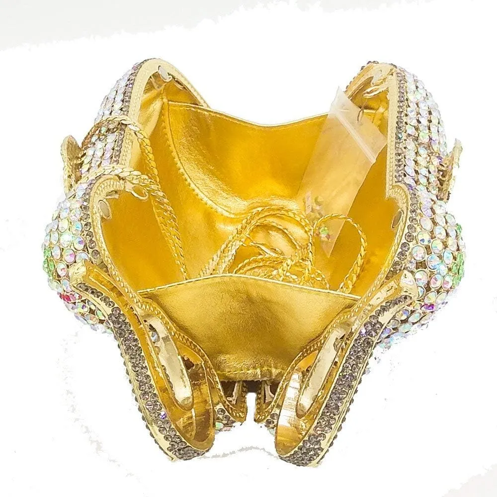 Boutique De FGG Elephant Crystal Clutch Bags Women Animal Rhinestone Evening Handbags Bridal Party Crystal Clutch Purse,Mini