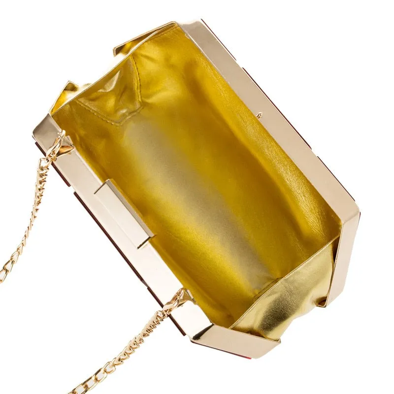 Brown Blue Red White Color Acrylic Clutches