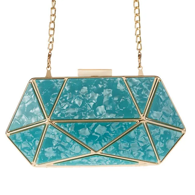 Brown Blue Red White Color Acrylic Clutches