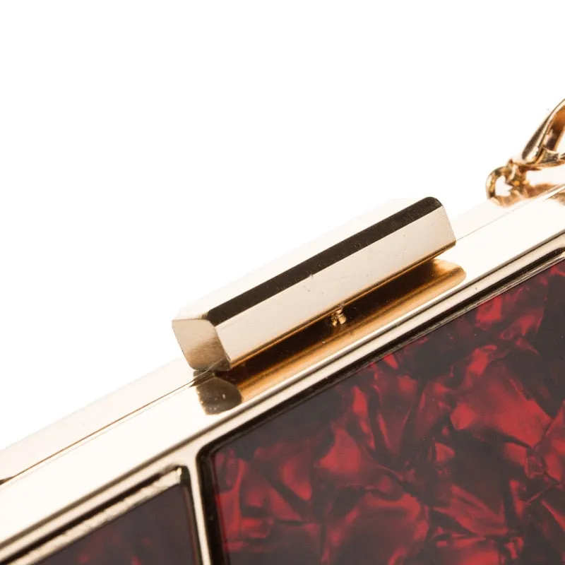 Brown Blue Red White Color Acrylic Clutches
