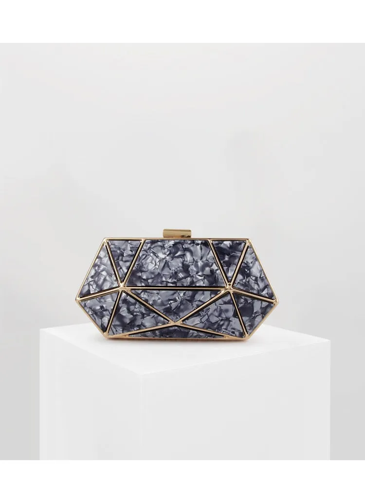 Brown Blue Red White Color Acrylic Clutches