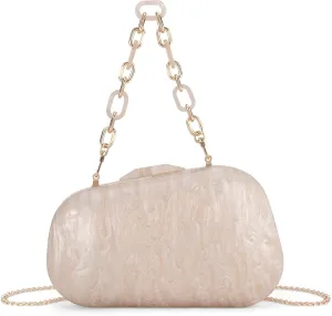 Buric Acrylic Clutch Purse for Women Marbling Evening Wedding Handbags Acrylic Shell Box Purses for Party Prom Cocktail