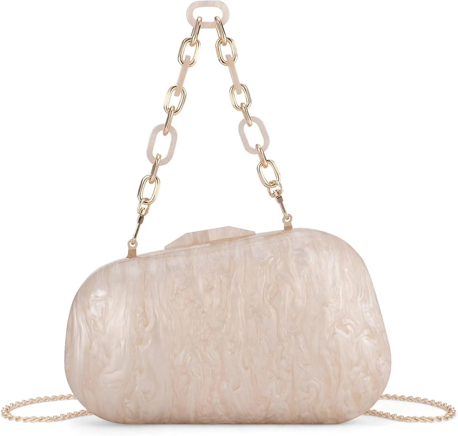 Buric Acrylic Clutch Purse for Women Marbling Evening Wedding Handbags Acrylic Shell Box Purses for Party Prom Cocktail