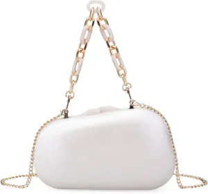 Buric Acrylic Clutch Purse for Women Marbling Evening Wedding Handbags Acrylic Shell Box Purses for Party Prom Cocktail