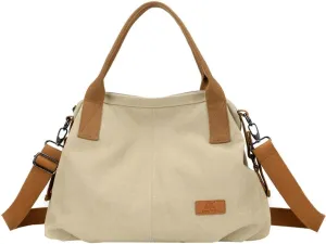 Canvas Tote Bags for Women Satchel Handbags Crossbody Shoulder Bag with Pockets Travel Tote Purse