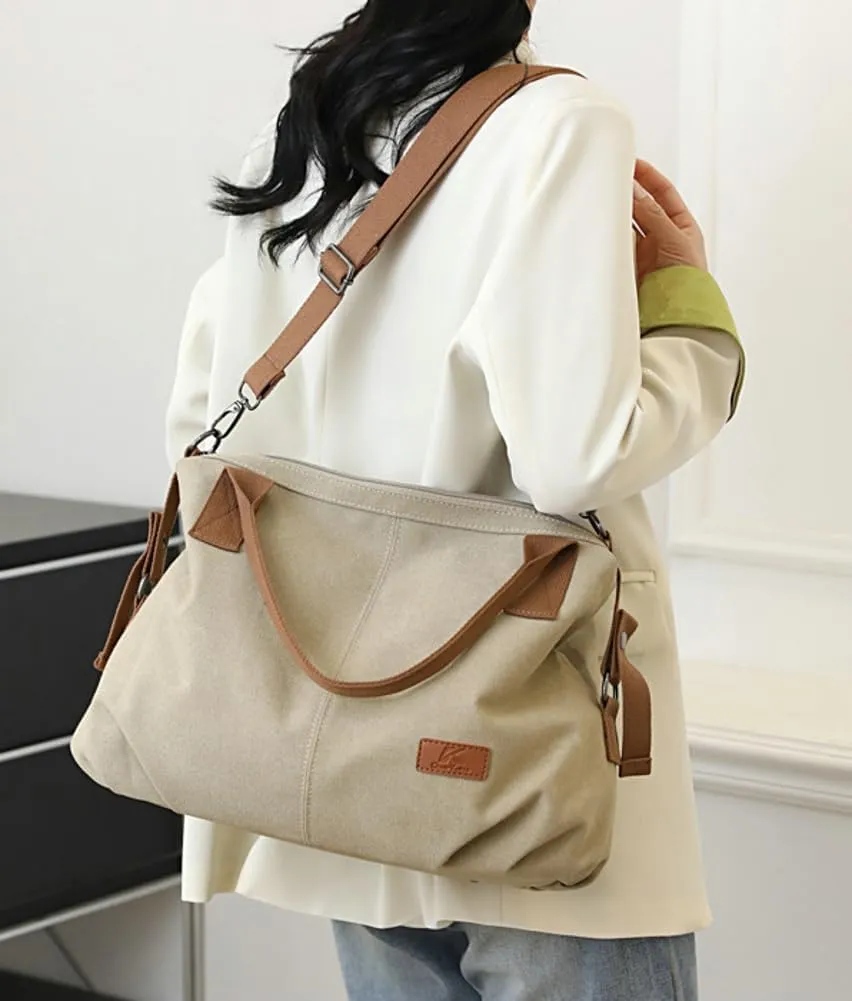 Canvas Tote Bags for Women Satchel Handbags Crossbody Shoulder Bag with Pockets Travel Tote Purse