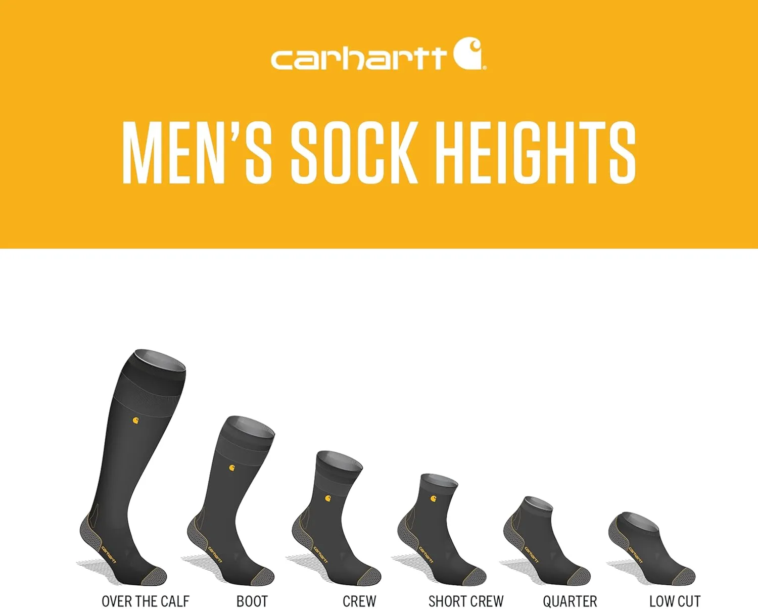 Carhartt Men's Force Performance Work Socks 3 Pair Pack