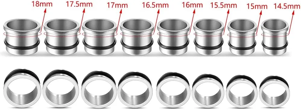 Casvort Unique 0.5mm Increments 00G-1'' Comfy Pain-free Single Flared Dead Stretching Plugs, Hypoallergenic Stretch Friendly Body Piercing Tapers, Pierced Ear Lobe Stretching Kits.