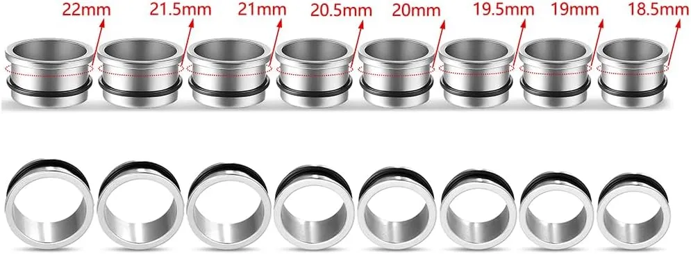 Casvort Unique 0.5mm Increments 00G-1'' Comfy Pain-free Single Flared Dead Stretching Plugs, Hypoallergenic Stretch Friendly Body Piercing Tapers, Pierced Ear Lobe Stretching Kits.