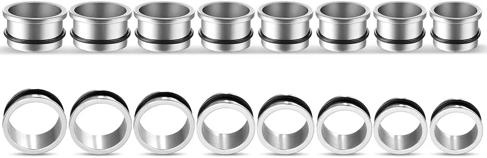 Casvort Unique 0.5mm Increments 00G-1'' Comfy Pain-free Single Flared Dead Stretching Plugs, Hypoallergenic Stretch Friendly Body Piercing Tapers, Pierced Ear Lobe Stretching Kits.