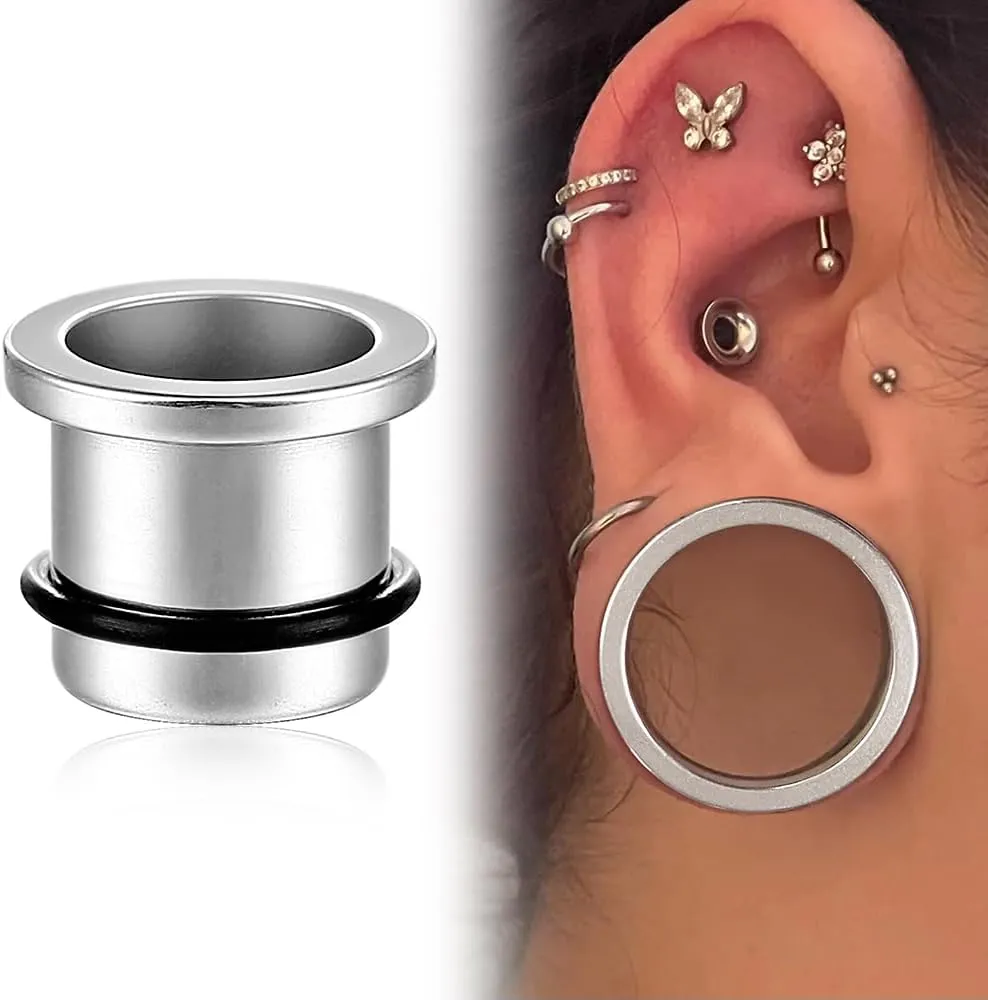 Casvort Unique 0.5mm Increments 00G-1'' Comfy Pain-free Single Flared Dead Stretching Plugs, Hypoallergenic Stretch Friendly Body Piercing Tapers, Pierced Ear Lobe Stretching Kits.