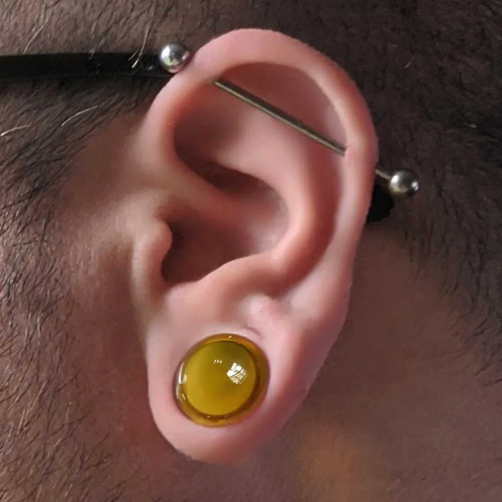 Casvort Unique 0.5mm Increments 14G-00g Comfy Pain-free Single Flare Glass Dead Stretching Plugs, Hypoallergenic Body Piercing Tapers, Pierced Ear Lobe Stretching Kits.