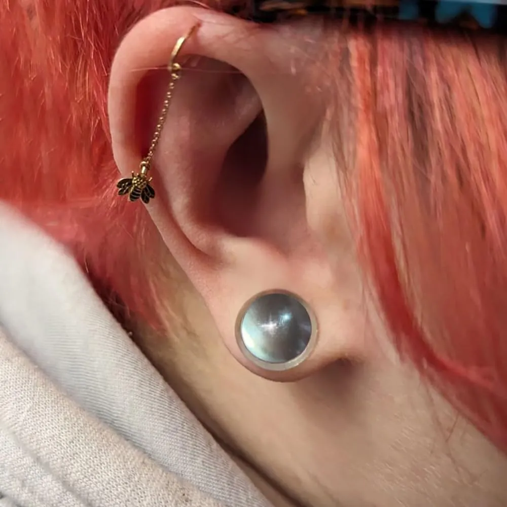 Casvort Unique 0.5mm Increments 14G-00g Comfy Pain-free Single Flare Glass Dead Stretching Plugs, Hypoallergenic Body Piercing Tapers, Pierced Ear Lobe Stretching Kits.