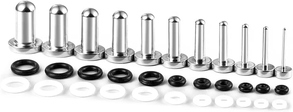 Casvort Unique 0.5mm Increments 16G-00g Comfy Pain-free Single Flared Dead Stretching Plugs, Hypoallergenic Stretch Friendly Body Piercing Tapers, Pierced Ear Lobe Stretching Kits.